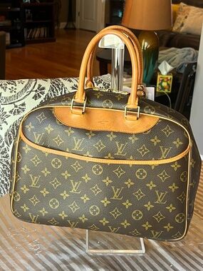 Pre-owned Louis Vuitton Trouville Monogram Dome Satchel - Brown and Tan